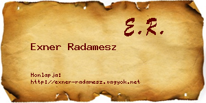 Exner Radamesz névjegykártya